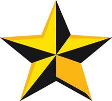 A bold and modern, black and yellow five pointed star, perfect for logos, branding, and web design vector