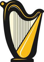 A simple, bold, and elegant illustration of a harp, perfect for adding a musical touch to your designs vector