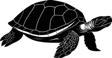 A clean and simple silhouette of a turtle, perfect for adding a touch of nature to your designs vector