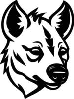 A bold, black and white illustration of a hyena's head, perfect for creating logos, branding, or adding a fierce touch to your designs vector