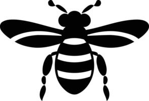 Simple and bold black and white bee icon perfect for branding, web design, and social media vector