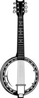 A simple, bold outline illustration of a banjo, perfect for music related designs, website graphics, or print materials vector