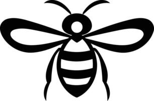 Simple, bold, and striking, this black and white bee silhouette is perfect for branding, logos, and design projects vector