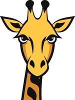 A cute and friendly giraffe face illustration, perfect for children's books, branding, or educational materials vector