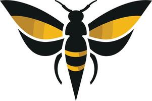 Bold and modern bee logo design with black and yellow color scheme vector
