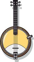 A simple illustration of a banjo, perfect for musical projects, websites, or presentations vector