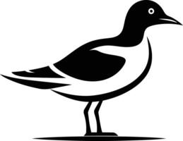 Simple and elegant black and white silhouette of a seagull vector