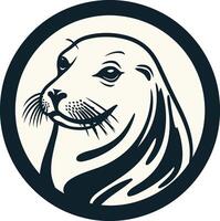 Seal Portrait in a Circle vector