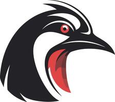 Stylized Bird Head with Black and Red Colors vector