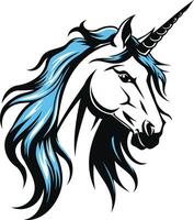 Unicorn Portrait with Blue Mane vector