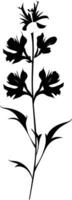 Elegant black and white silhouette of a delicate flower vector