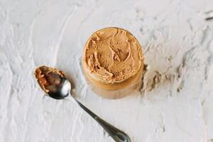 peanut butter sandwich. Healthy and tasty breakfast or snack. photo