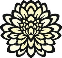 Stylized Yellow Flower Illustration vector
