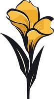 A simple yet elegant illustration of a single yellow flower with a black stem vector