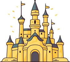 A charming illustration of a fairytale castle with intricate details and a whimsical touch vector