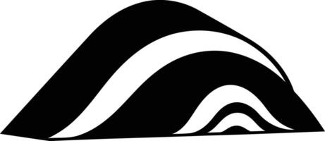 Abstract black and white logo design with a bold, dynamic shape vector