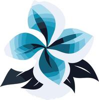 Stylish abstract floral design in blue and white, perfect for branding and design projects vector