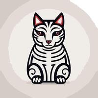 White Cat with Red Eyes vector