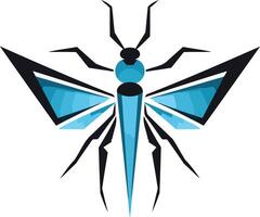 Abstract Blue Dragonfly Design vector