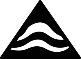 A simple yet powerful logo design featuring a black triangle with two white waves inside vector
