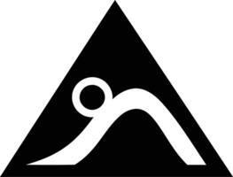Abstract logo design featuring a stylized figure within a triangle, ideal for branding or design projects vector