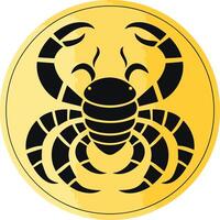 A bold and striking logo featuring a scorpion in a circular frame vector