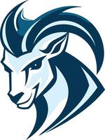 A powerful and stylized goat head logo, perfect for sports teams, businesses, or branding projects needing a strong and confident image vector