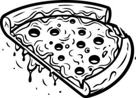 A delicious slice of pizza, drawn in a bold and graphic style vector