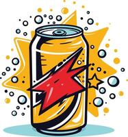 Cool Soda Can with a Red Star vector
