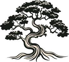 Silhouette of a Bonsai Tree vector