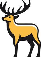 A simple and bold illustration of a stylized deer logo, perfect for branding or design projects vector