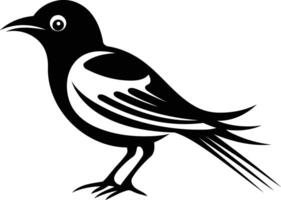 A simple, yet striking black and white silhouette of a bird, perfect for adding a touch of nature to your design projects vector