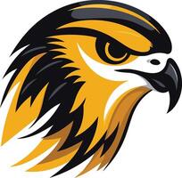 Fierce and powerful, this falcon head logo is a symbol of strength, speed, and focus vector