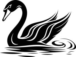 A stylized black swan in a minimalist design, perfect for tattoos, logos, and elegant branding vector