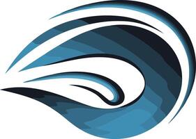 Abstract blue and white wave design, perfect for modern logos, branding, or website elements vector