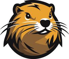 A fierce and powerful mascot logo featuring a detailed illustration of a beaver's head vector