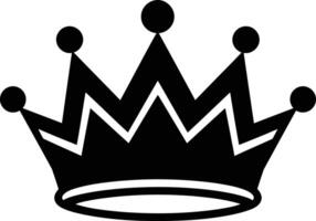 Simple black and white illustration of a crown, perfect for branding, design, and royalty-themed projects vector