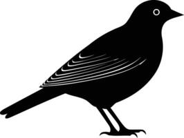 Simple black and white silhouette of a bird, perfect for designs, illustrations, or as a graphic element in your projects vector
