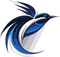 Abstract Blue and Black Bird in Flight vector