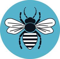 A simple and modern illustration of a bee in a circle vector