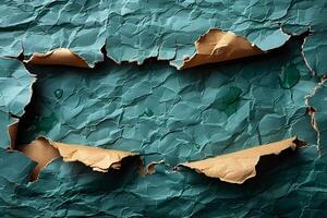 Abstract Textured Background with Teal Layers and Torn Edges - Ideal for Design, Print, Poster photo