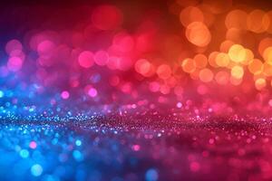 Vibrant Bokeh Background with Colorful Lights for Festive Design, Card, Poster, or Digital Use photo