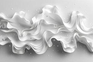 Abstract White Fabric Waves with Floating Particles - Modern Background Design for Print, Poster, or Digital Use photo