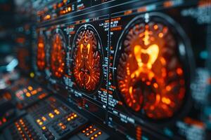 High-Resolution Brain Imaging Display in Medical Technology Lab - Ideal for Healthcare Technology Designs, Educational Resources photo