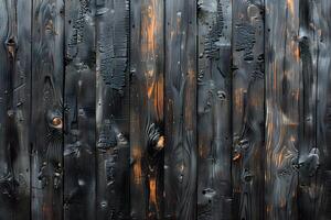 Burnt Wood Texture Background - Charred Surface with Natural Patterns for Rustic Design and Decor photo