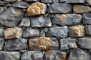 Rugged Stone Wall Texture for Rustic Design Elements, Backgrounds, and Architectural Projects photo