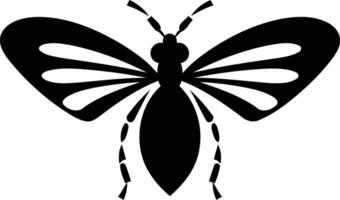 Simple, elegant silhouette of a bee with spread wings, perfect for branding or logo design vector