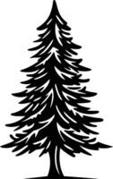 A simple yet elegant black and white silhouette of a pine tree vector