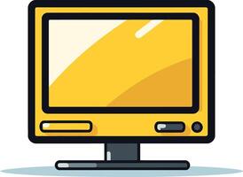 A simple and colorful illustration of a yellow computer monitor, perfect for website design, social media graphics, and educational materials vector