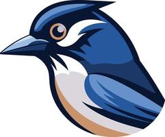 Blue Bird Mascot with a White Patch on its Head vector